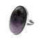 Inel argint reglabil masiv cu ametist chevron 25x18 MM
