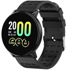 Ceas smartwatch P119 Plus, Bluetooth, Monitorizare Fitness Activitati Sanatate Puls Oxigen, Notificari, Black foto