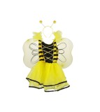 Costum carnaval Albinuta cu rochie, bentita si aripi, 100/110 cm (4 - 6 ani)