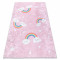 JUNIOR 52063.802 covor lavabil Curcubeu, nori pentru copii anti-alunecare - roz, 80x150 cm