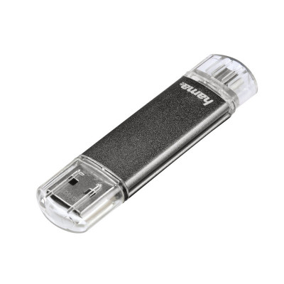 Stick Laeta Twin Hama, 32 GB, USB 2.0, Gri foto