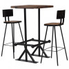 VidaXL Set mobilier de bar, 3 piese, lemn masiv reciclat