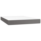 Cumpara ieftin Saltea cu arcuri buzunar, fermitate medie, gri, 140x190x20 cm, piele ecologica