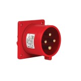 Fisa stecher incastrabil 4 poli 32A 3P+PE drept 380V culoare rosie IP44 6h CEE 70x70mm, METE