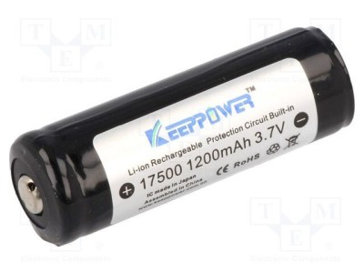 Acumul: Li-Ion 17500,4/5A 3,7V 1200mAh &amp;Oslash;17x53mm foto