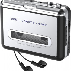 DITNOW Casetofon - Convertor casetă la CD MP3 prin USB, Convertor de casetă port