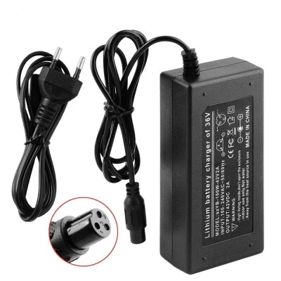 Incarcator pentru trotinete electrice, hoverboard, biciclete 42V 2A, interfata 3 pini 9mm foto