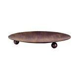 Suport Lumanare rotund din Metal, culoare bronz, 15 cm, ATU-089704, Oem