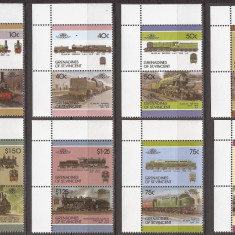 GRENADINES OF ST. VINCENT TRANSPORT TRENURI ( serie dantelata ) MNH