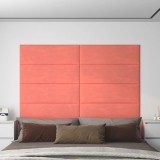 VidaXL Panouri de perete 12 buc. roz 90x30 cm catifea 3,24 m&sup2;
