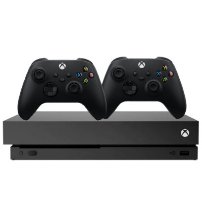 Consola Microsoft Xbox One X, 1TB, NEGRU + 2 Controllere Second-Hand foto