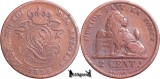 1875, 2 Centimes - Leopold al II-lea - Regatul Belgiei, Europa