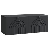 vidaXL Oglindă TV montată pe perete Pe perete Negru 78,5 x 31 x 30 cm 898206