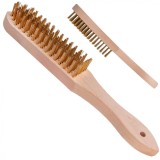 Perie de sarma pentru indepartarea ruginii, maner din lemn, 6 randuri de peri, Geko G00733