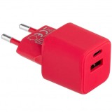 Incarcator Retea Colorum CLS30-AC-02, 30W, 3A, 1 x USB-A - 1 x USB-C, Magenta, Universal