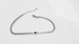 Cumpara ieftin Bratara din Argint 925 Cuban Chain cu Zirconiu Verde Smarald, 17 cm + 3 cm