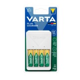Incarcator Varta Plug Charger 57657, 4 acumulatori AAA (R3) / AA (R6), include 4 acumulatori AA (R6) 56706, 2100mAh