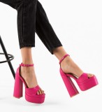 Sandale cu toc Tatenda Fuchsia