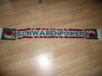 Fular al Suporterilor Echipei de Fotbal FC Augsburg Germania , L= 144 cm foto
