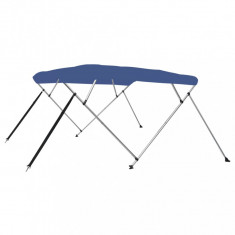 vidaXL Parasolar barcă Bimini cu 4 arcuri, albastru, 243x196x137 cm