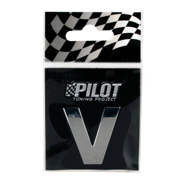 Autocolant 3D crom Type-3 (28mm) litera - V Garage AutoRide