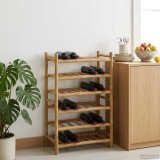 vidaXL Raft pentru vin natural 57 x 29,5 x 72 cm Bambus 42028072