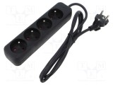 LANBERG prelungitor alimentare 3x1mm&sup2; 4 prize 1,5m negru 10A