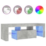 Cumpara ieftin Comoda TV cu lumini LED, gri beton, 120x35x40 cm