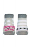 Șosete copii haioase Sweet Girl din bumbac, Funny Legs 284 - Gri Deschis, 21-23 (14)