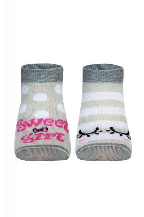 Șosete copii haioase Sweet Girl din bumbac, Funny Legs 284 - Gri Deschis, 18-20 (12)