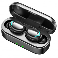 Casti wireless S9 / F9 Mini, Bluetooth 5.1, Microfon, Touch Control, Dock incarcare foto