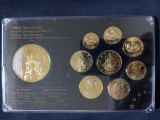 Set Euro Portugalia 2013, Probe + Medalie Placata Aur, UNC