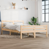 Cadru de pat dublu, 135x190 cm, lemn masiv, vidaXL