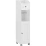 VASAGLE Dulap mic de depozitare pentru baie, din MDF, cu suport pentru hartie igienica, 20x18x77 cm, alb Household NewTrend