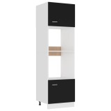 Dulap cuptor microunde &ldquo;Lyon&rdquo;, negru, 60x57x207 cm