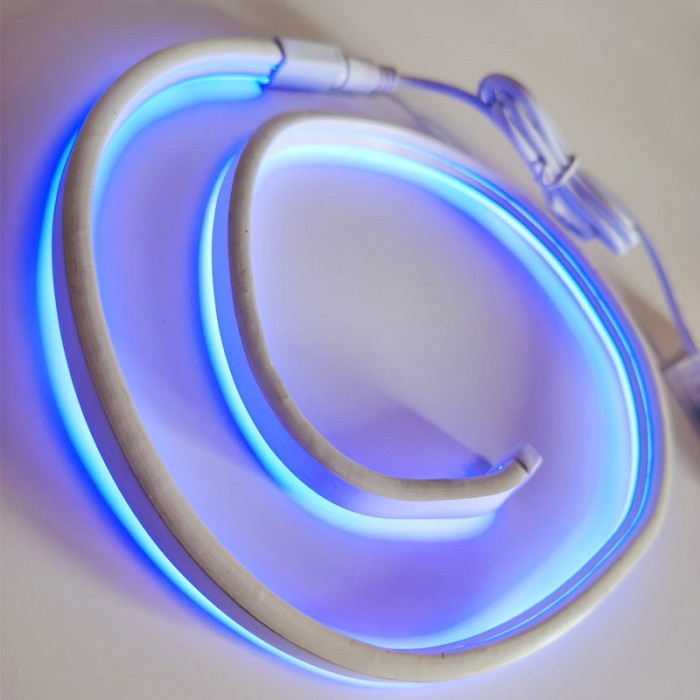Furtun luminos LED Neon flexibil, albastru, lungime 1 metru, baterii