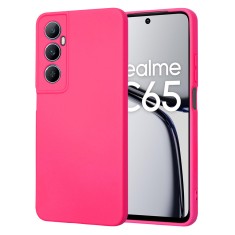 Husa premium din silicon pentru realme c65 - softflex, microfibra, hot pink foto