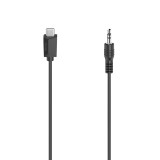 Cumpara ieftin Cablu Audio Hama USB-C la Jack 3.5mm, Stereo, 0.75m, Negru, Universal