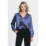 Bluza Dama cu Funda Ampla, Indigo Satin - L