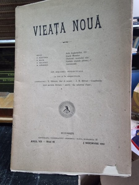 Revista Vieata Noua Nr. 18 noiembrie 1911