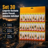 Set 30 Lingurițe Oscilante pentru Pescuit, Ambalate Individual