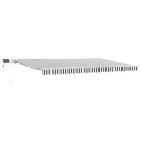 Cumpara ieftin Copertina manuala cu LED solar 5 x 3 m Antracit si alb in dungi