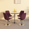 VidaXL Scaune de bucătărie pivotante, 4 buc., violet, textil 338333