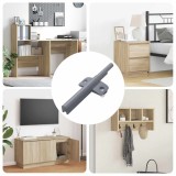 vidaXL Amortizor cu &icirc;nchidere soft 12 pcs Gri 125 x 47 x 15 mm PP 864608