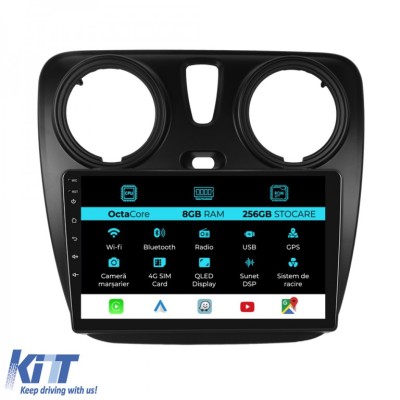 Navigatie Dedicata Dacia Dokker Lodgy (2012-2020), 9Inch, 8Gb Ram, 256Gb Stocare, Carplay Performance AutoTuning foto
