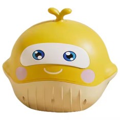 Olita 2in1, flippy, model balena, cu reductor wc, din plastic, cu muzica si lumini, 36 x 41 x 20 cm, galben