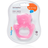 BabyOno Be Active Gel Teether jucărie pentru dentiție Pink Bear 1 buc