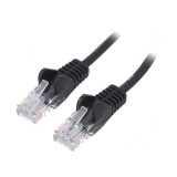 Patch Cord Ethernet U/UTP Cat 5e Negru 0.5m