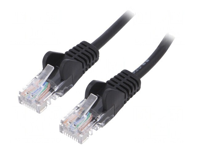 Patch Cord Ethernet CAT5e Negru 5m