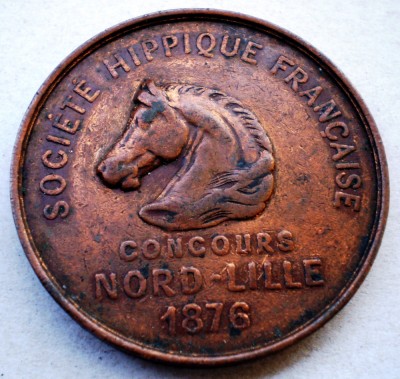 5.075 MEDALIE HIPISM SOCIETE HIPPIQUE FRANCAISE CONCOURS NORD-LILLE 1876 foto